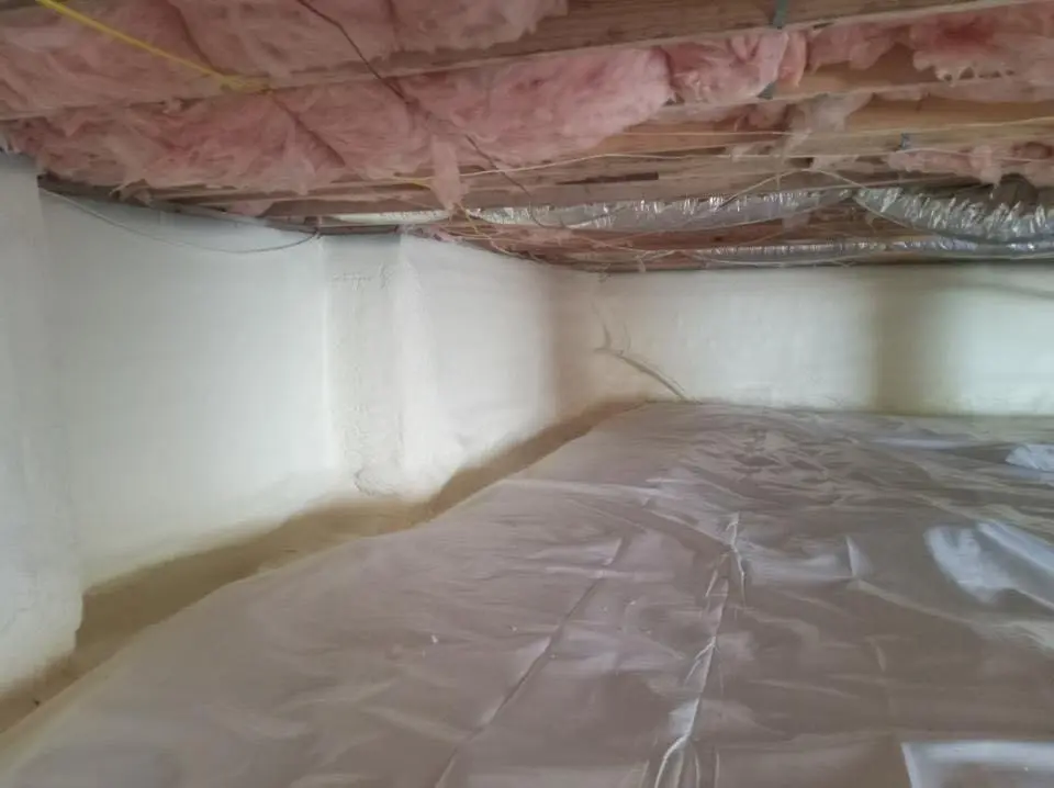 Crawl space encapsulation with closed-cell spray foam for Roof Waterproofing in Cumberland